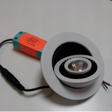Поворотный встраиваемый светильник круглый COB 1хCR-7W 4200К